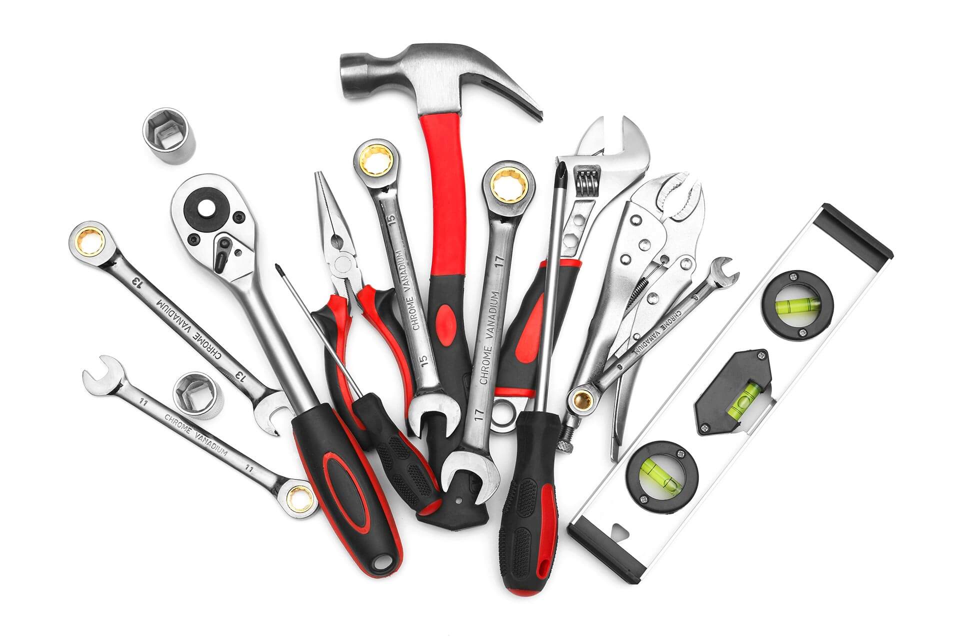 row of tools