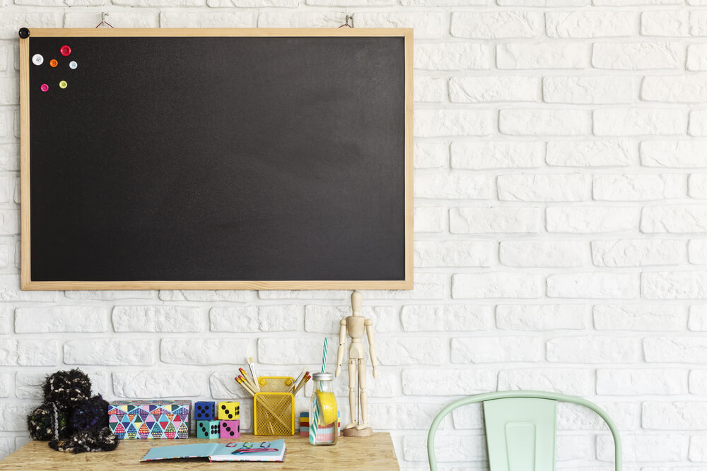 Magnetic board on wall