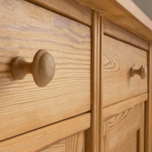 wooden drawer with knobs