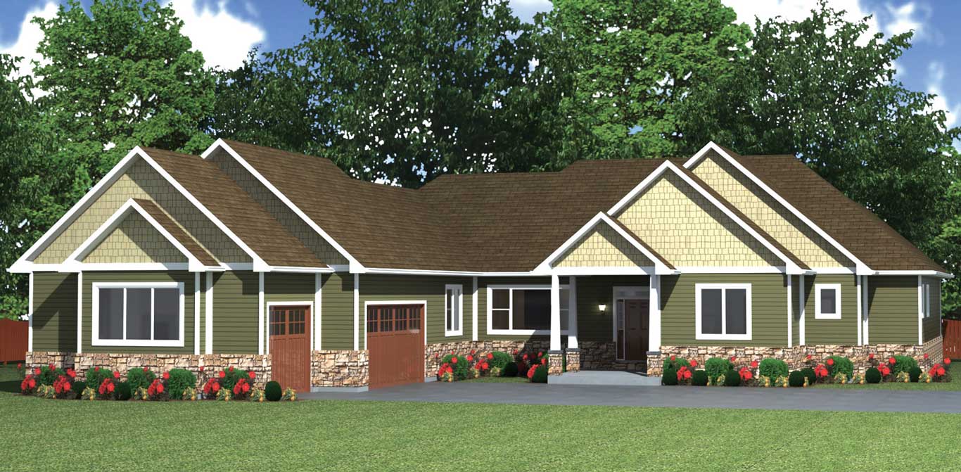 2953 sq.ft. timber mart house 3 bed 2.5 bath exterior render