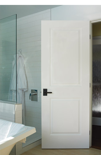 white bathroom door