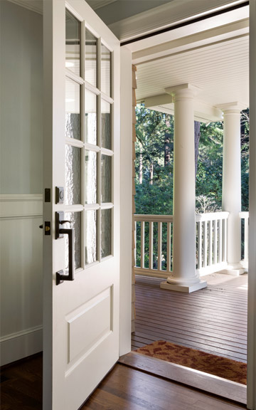 white glass front door