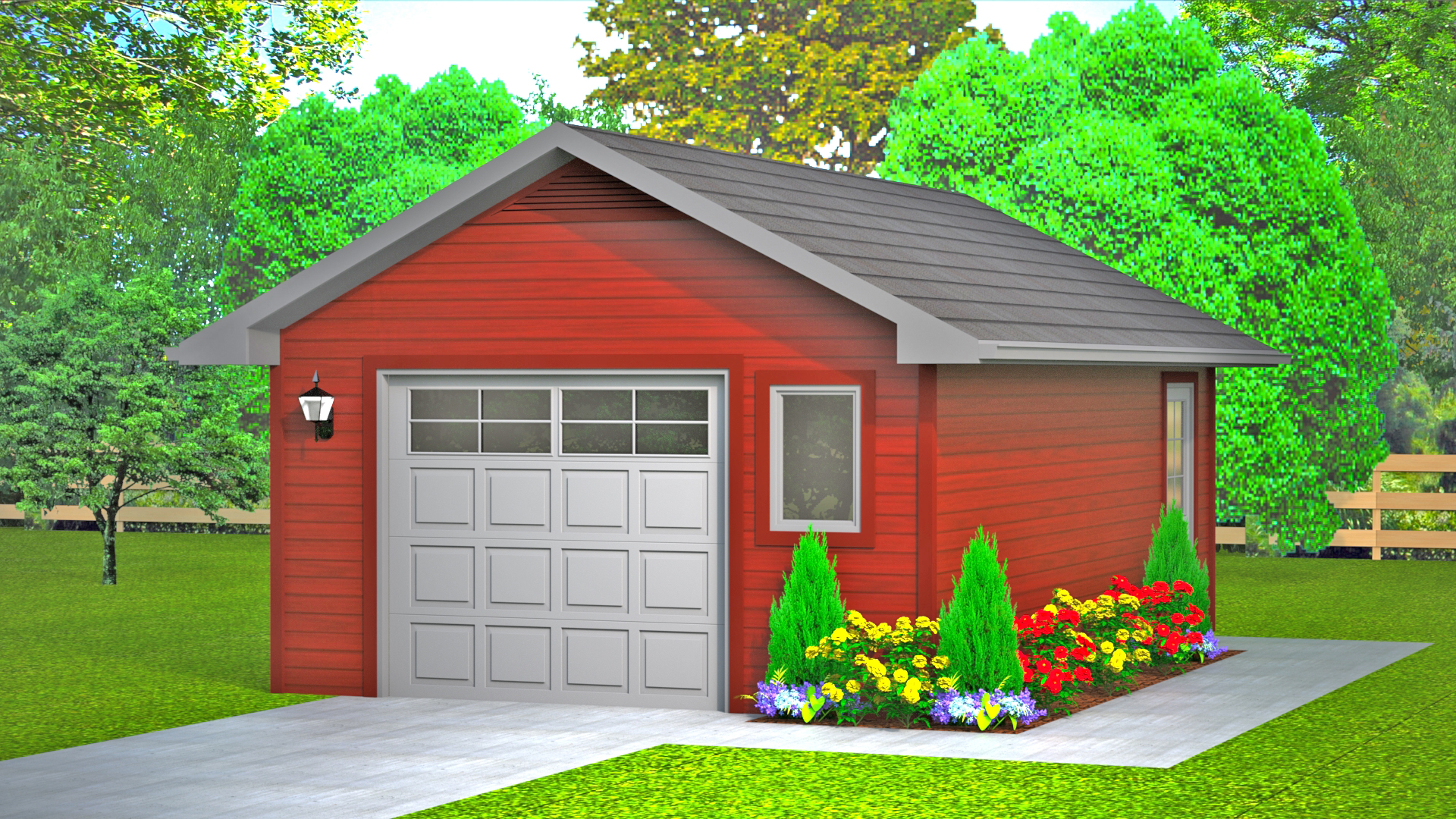 360 sq.ft. timber mart garage exterior render