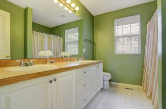 washroom with green walls