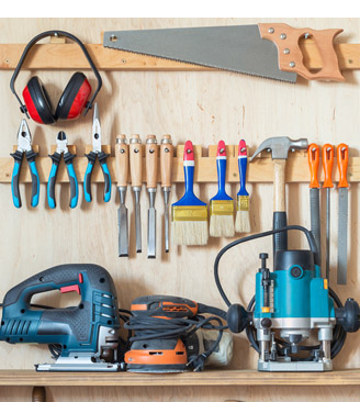 tools arranged neatly