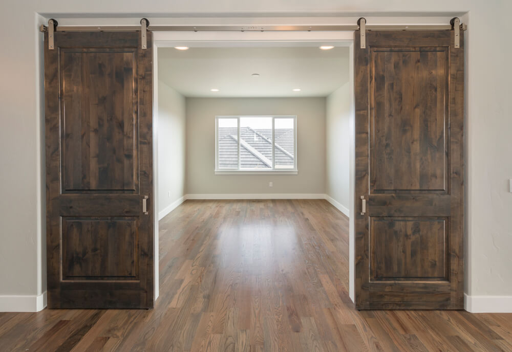 Barn style door in house