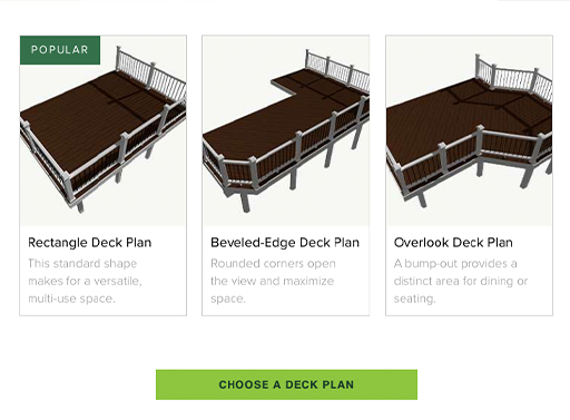 Trex online tool screenshot - build your deck tool