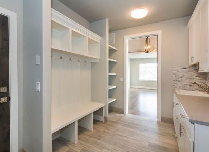 Main image of a mini mudroom built in house front entryway