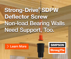 SIMPSON StringTie. Strong-Drive SDPW Deflector Screw. Non-load Bearing Walls need support too.
