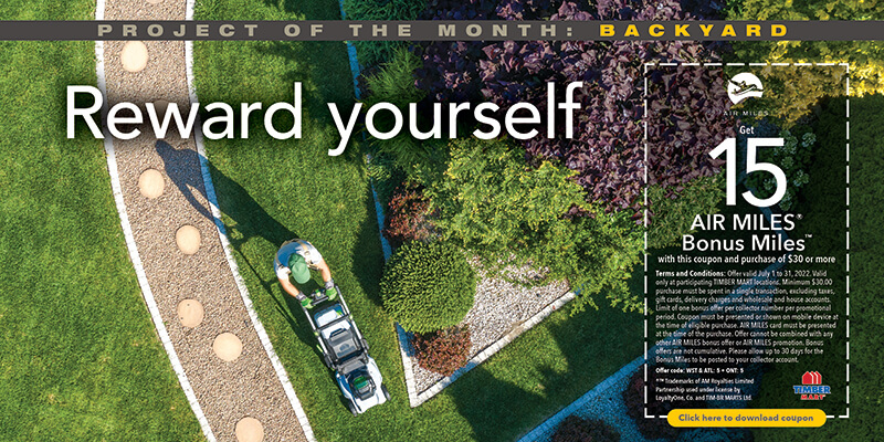Project of the Month: Backyard. Reward yourself. Click for coupon.