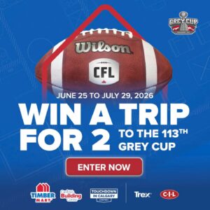 Win a trip for 2 to the 113th grey cup